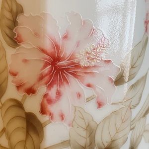 Gorgeous Hibiscus Floral Porcelain Vase